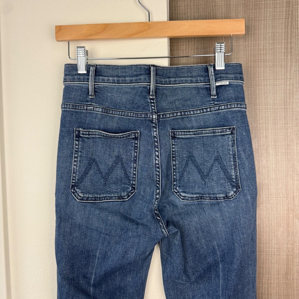 MOTHER Hustler Patch Pocket Ankle Fray Jeans in Out For The Evening Size 25 - Picture 9 of 13